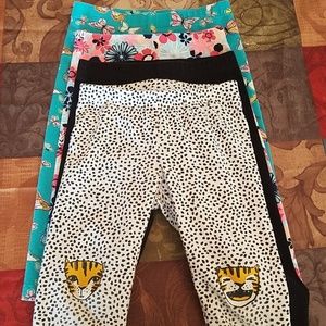 4 pack girl's capri leggings